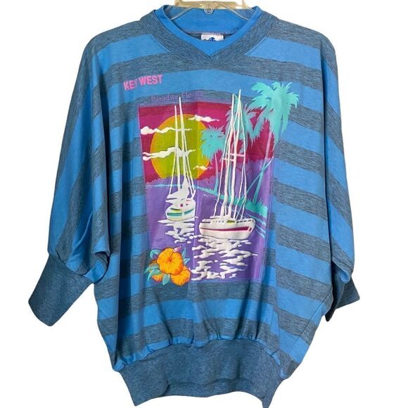 Vintage Florida Outer Reef 80s/90s Key West Graphic Sweatshirt Size Large - Picture 1 of 6